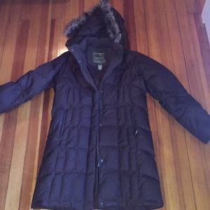 Chocolate brown down coat